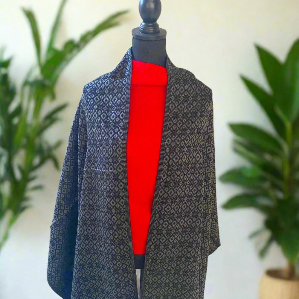 Mexican Rebozo/Shawl Black / Gray